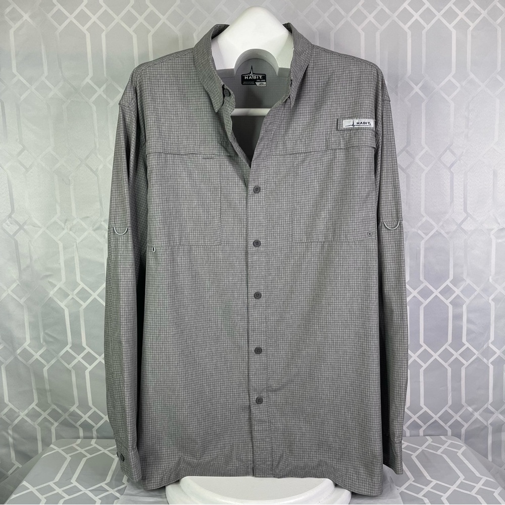 Habit Cationic Check Solar Factor Fishing Shirt 2XL